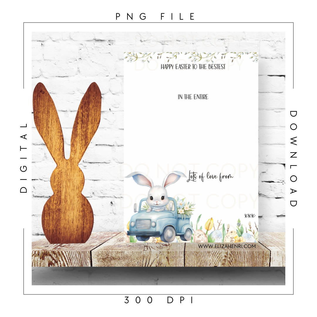 Easter Bunny Boy Blue Galaxy Boards Digital Download