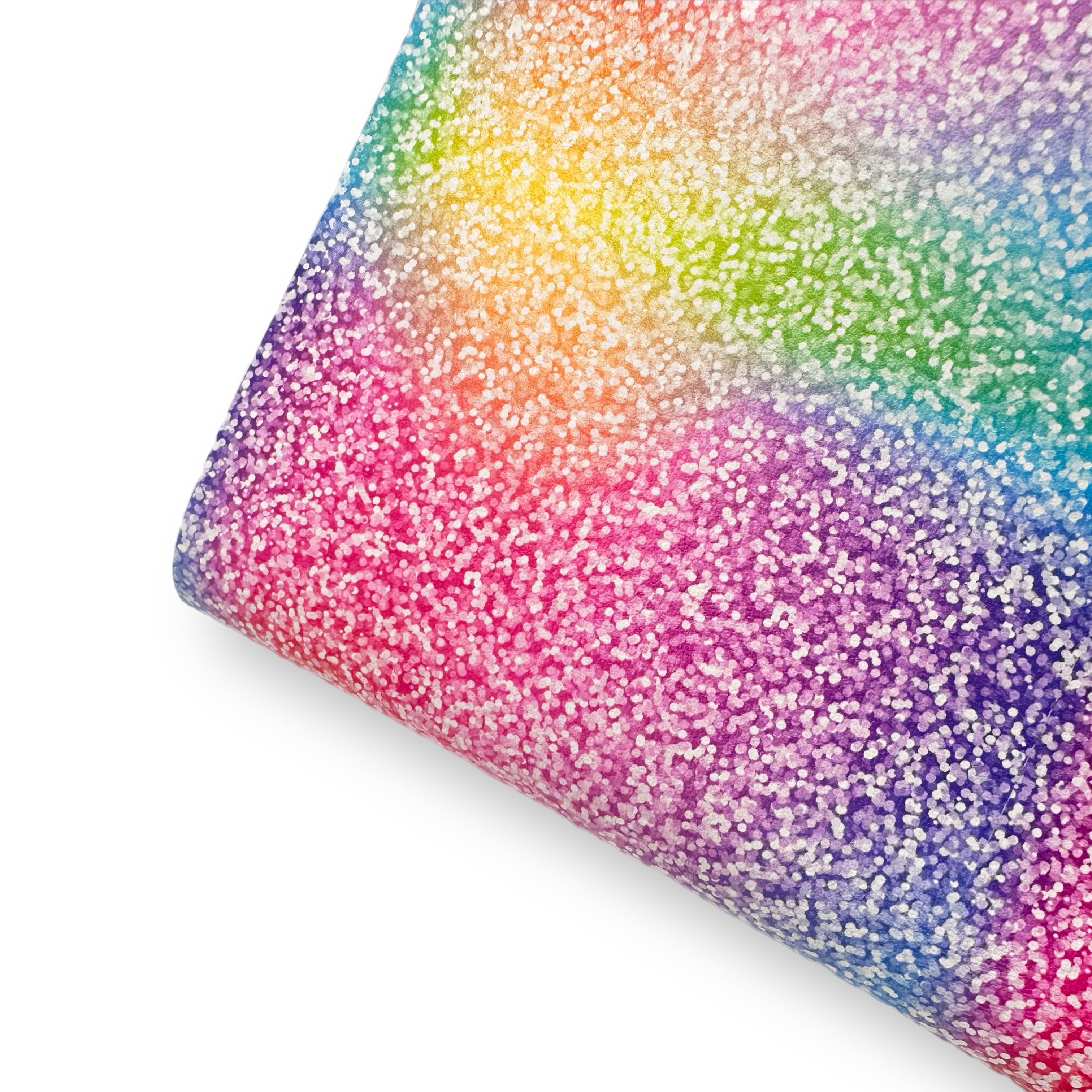 Rainbow Faux Glitter Premium Faux Leather Fabric