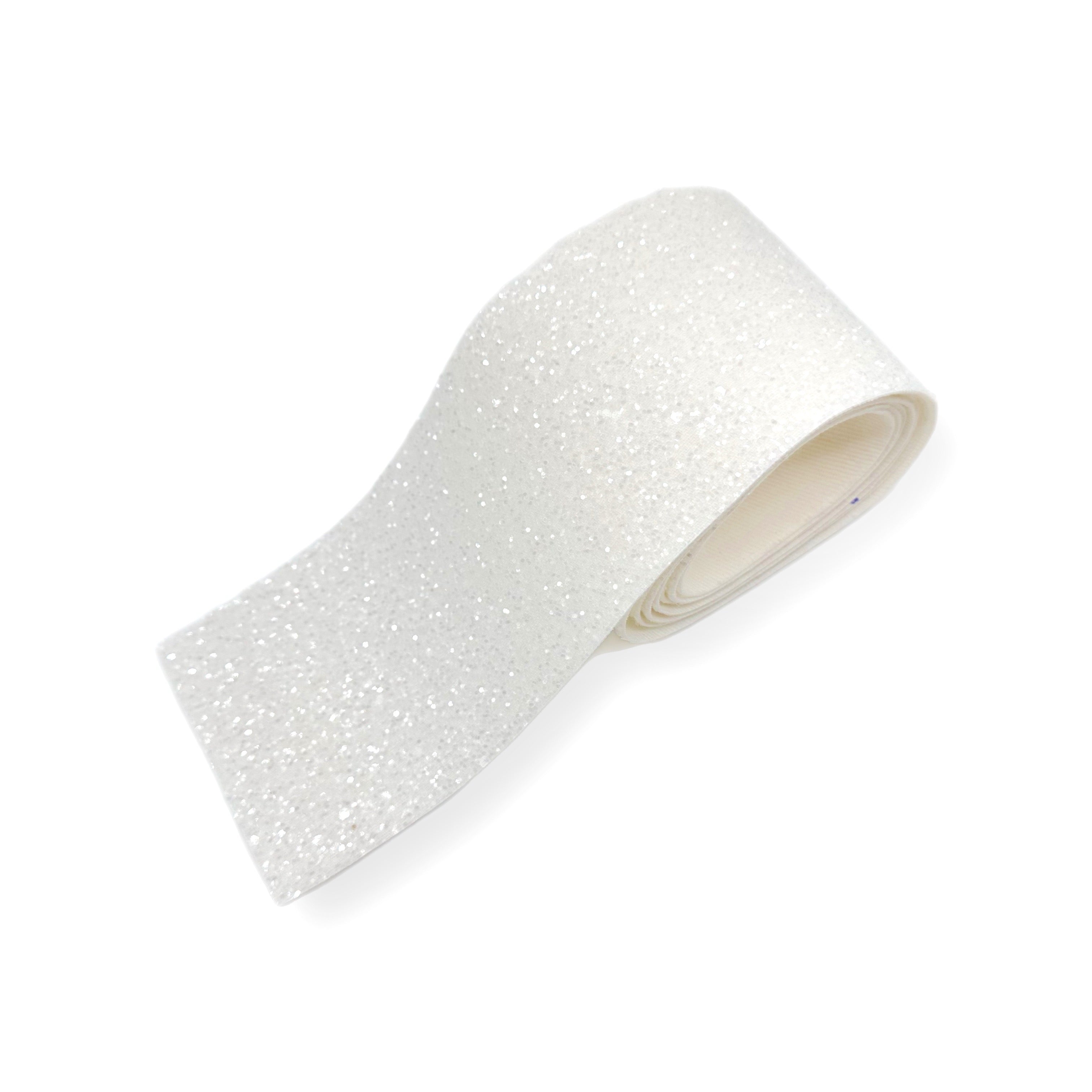Sugar Coated White | Core Colour Glitter Mega Bow Strips