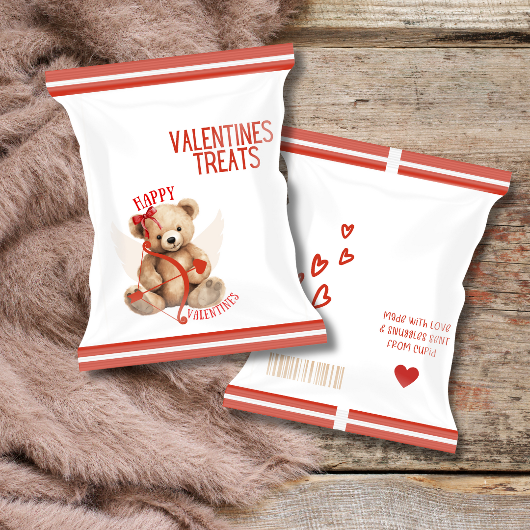 Red Teddy Valentines DIY Treat Packs
