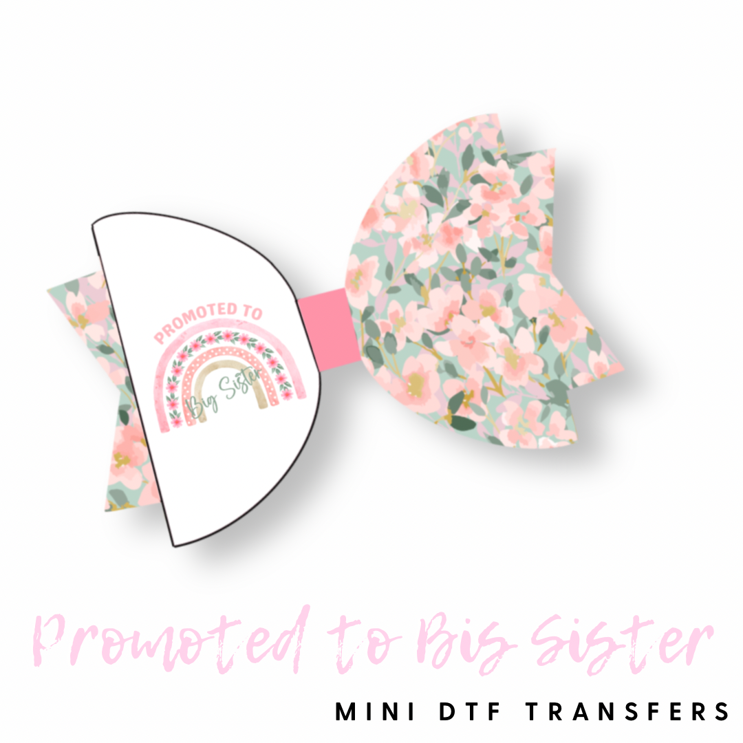 Promoted to Big Sister DTF Mini Transfers 1''