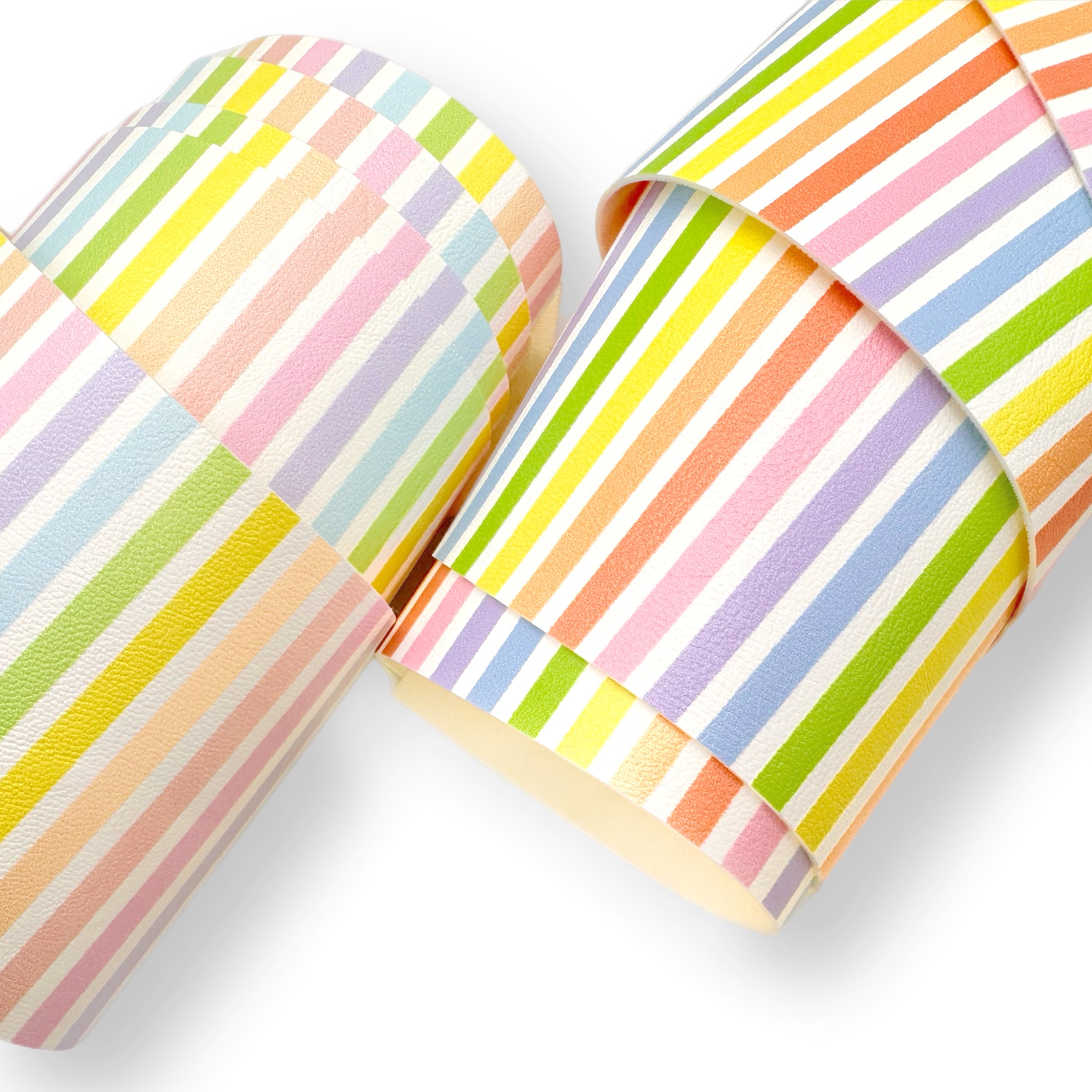 Rainbow Stripey Faux Leather Mega Bow Strips