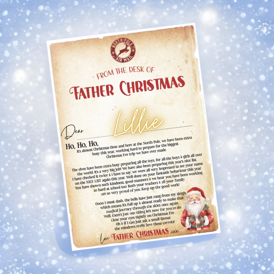 Exclusive Version 2 Print your Own Letter from Father Christmas Digital Download