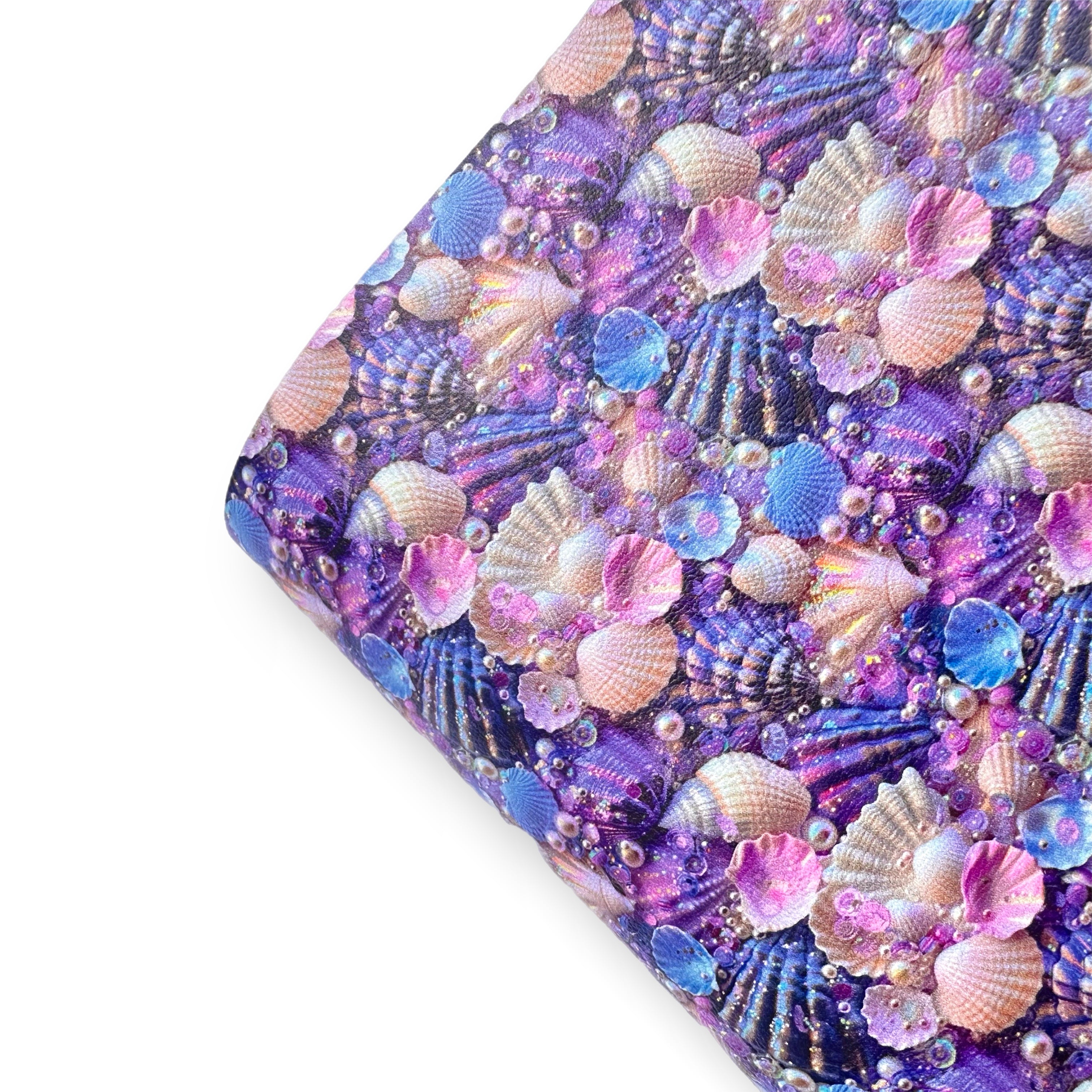 Purple Sea Shell Cove Premium Faux Leather Fabric