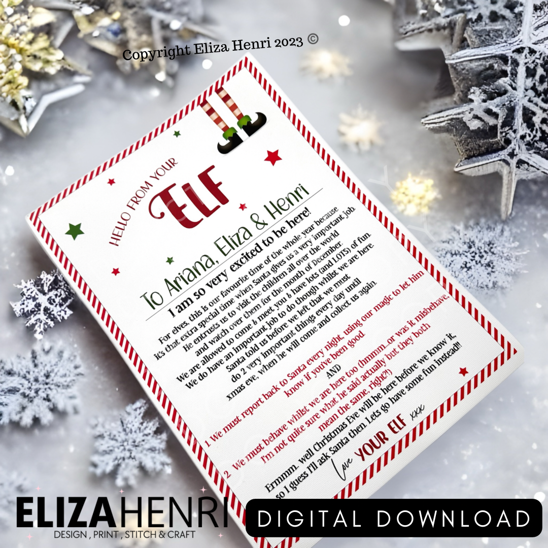 Exclusive Print your Own Letter from the Elf/Elves Digital Download
