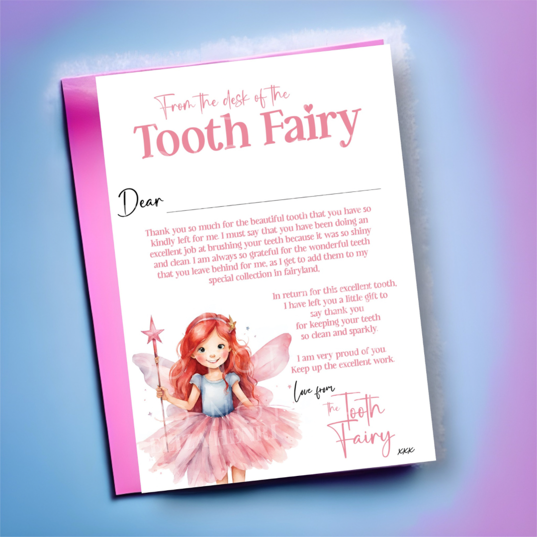 Exclusive Letter From the Tooth Fairy Red Hair Girl Luxury Personalised Canvas