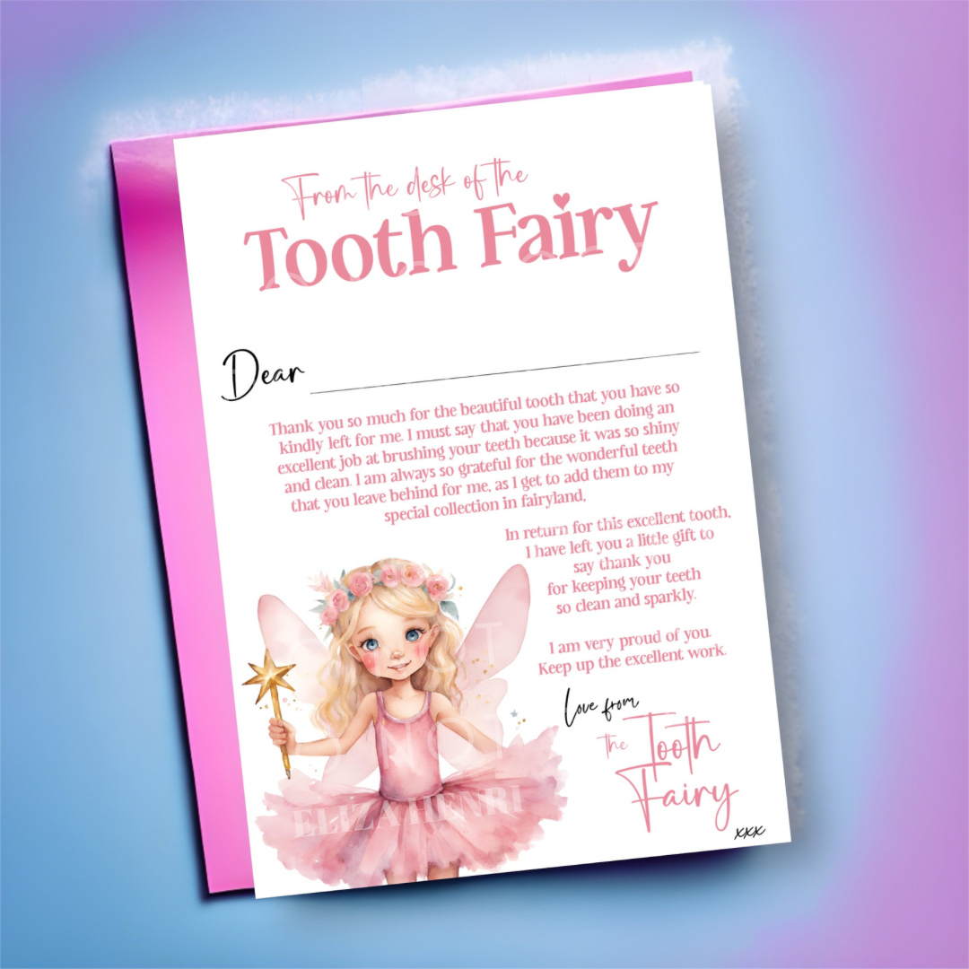 Exclusive Letter From the Tooth Fairy Blonde Hair Girl Luxury Personalised Canvas