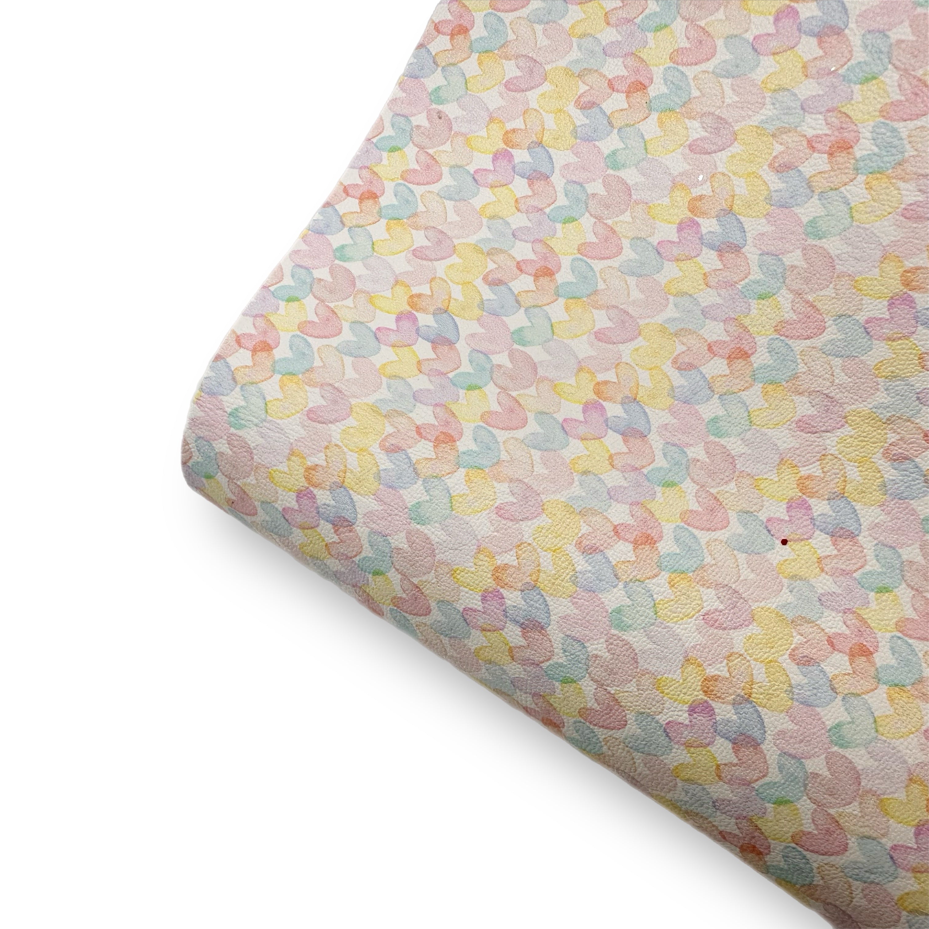 Floating Pastel Hearts Premium Faux Leather Fabric Sheets