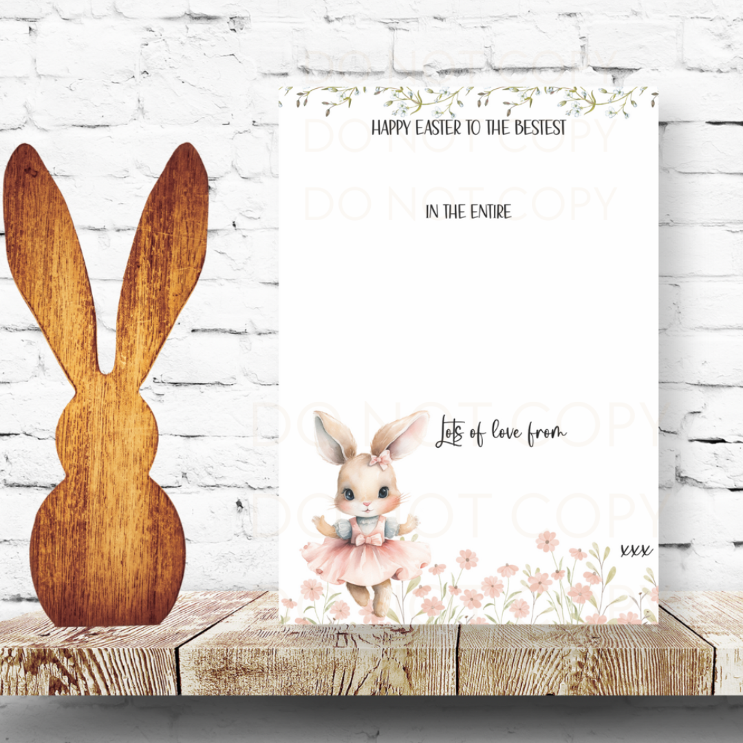Easter Bunny Girl Galaxy Boards- Premium Card