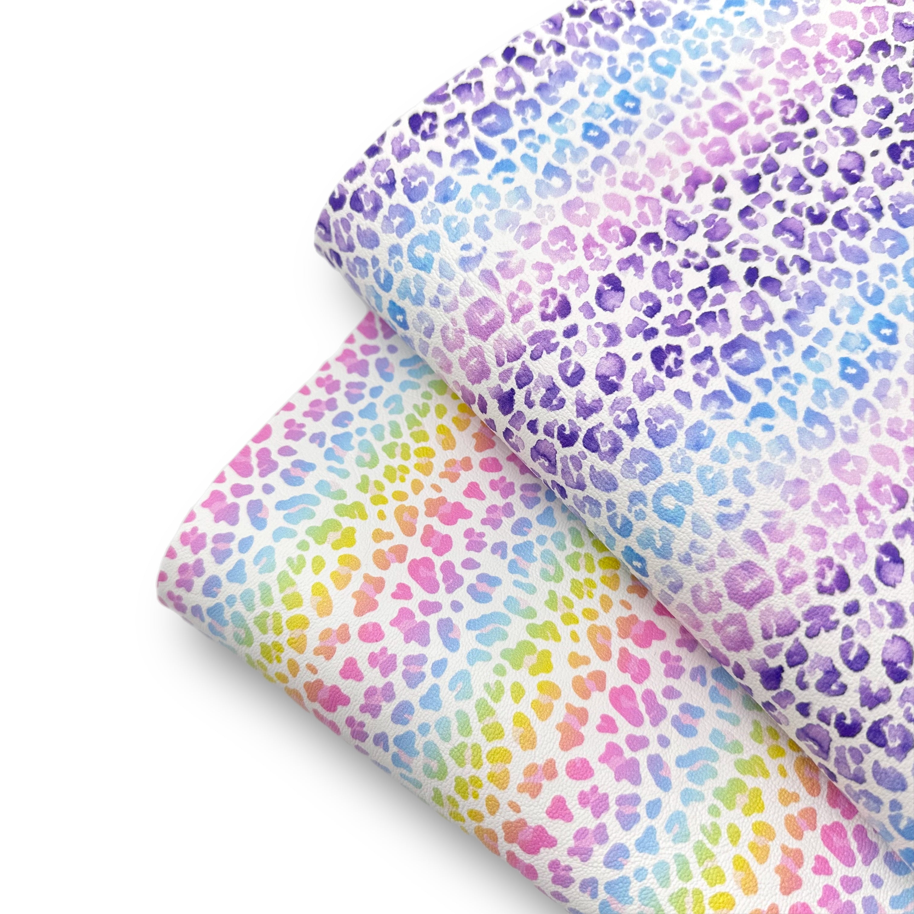 Purple Ombre Leopard Print Premium Faux Leather Fabric Sheets