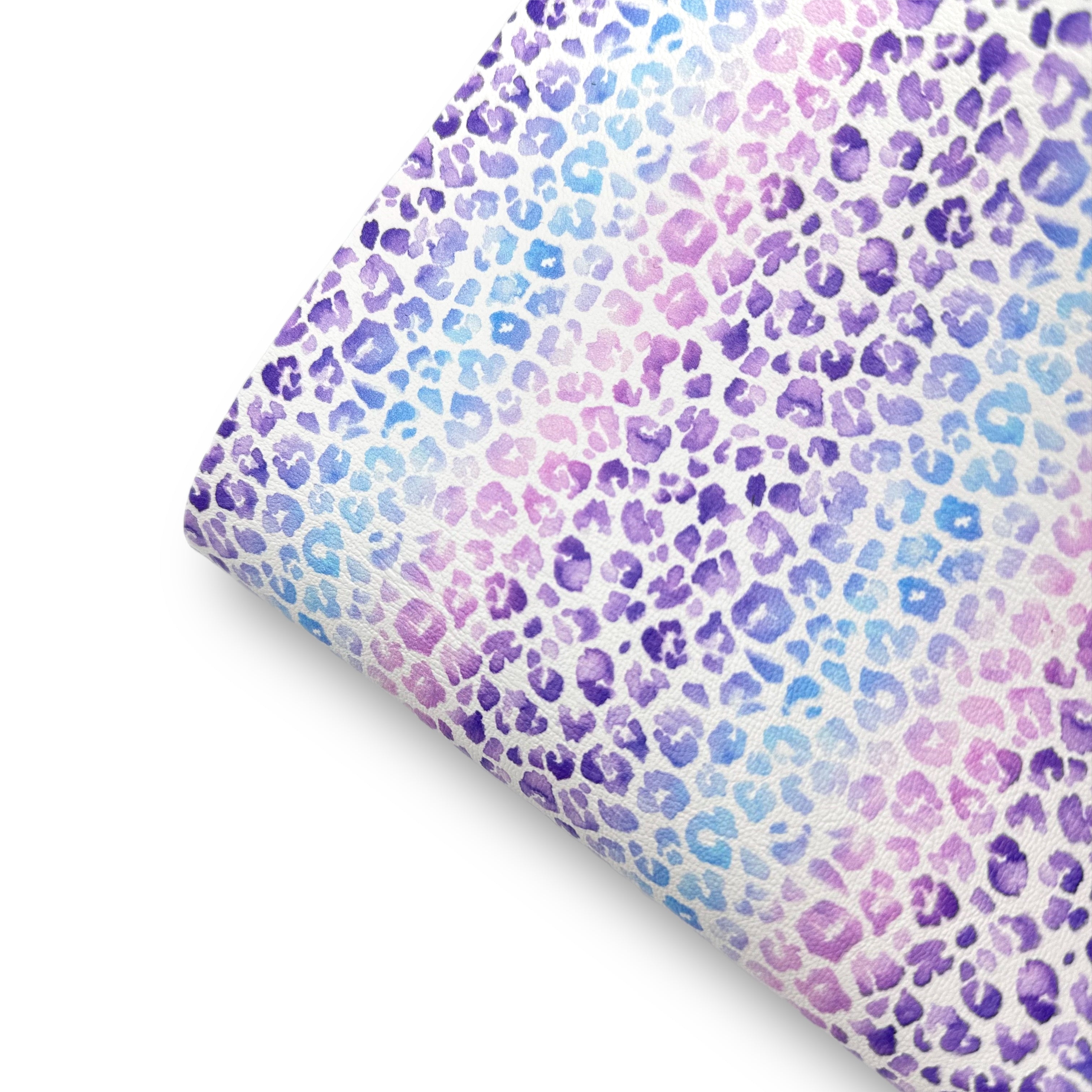 Purple Ombre Leopard Print Premium Faux Leather Fabric Sheets