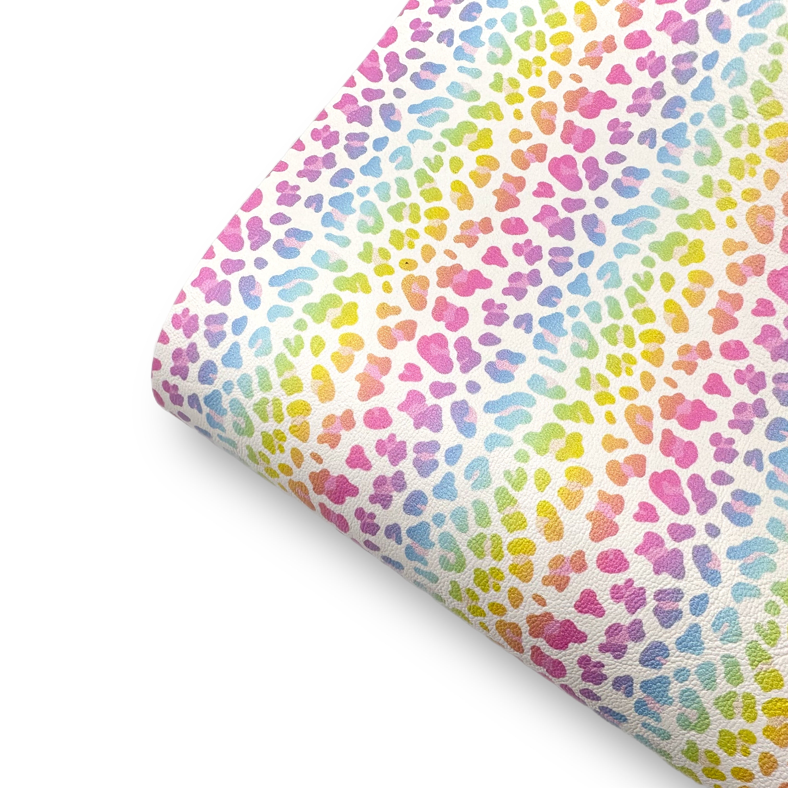 Pastel Ombre Leopard Print Premium Faux Leather Fabric Sheets