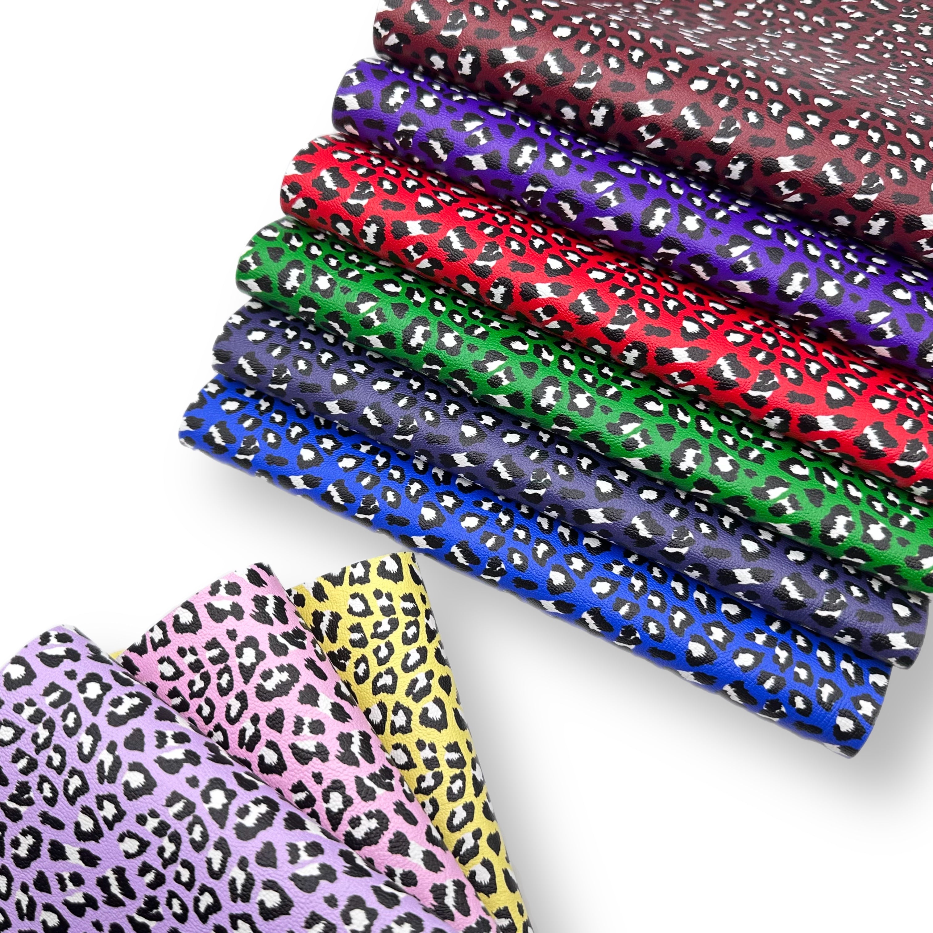 Bold Leopard Prints Premium Faux Leather Fabric Sheets