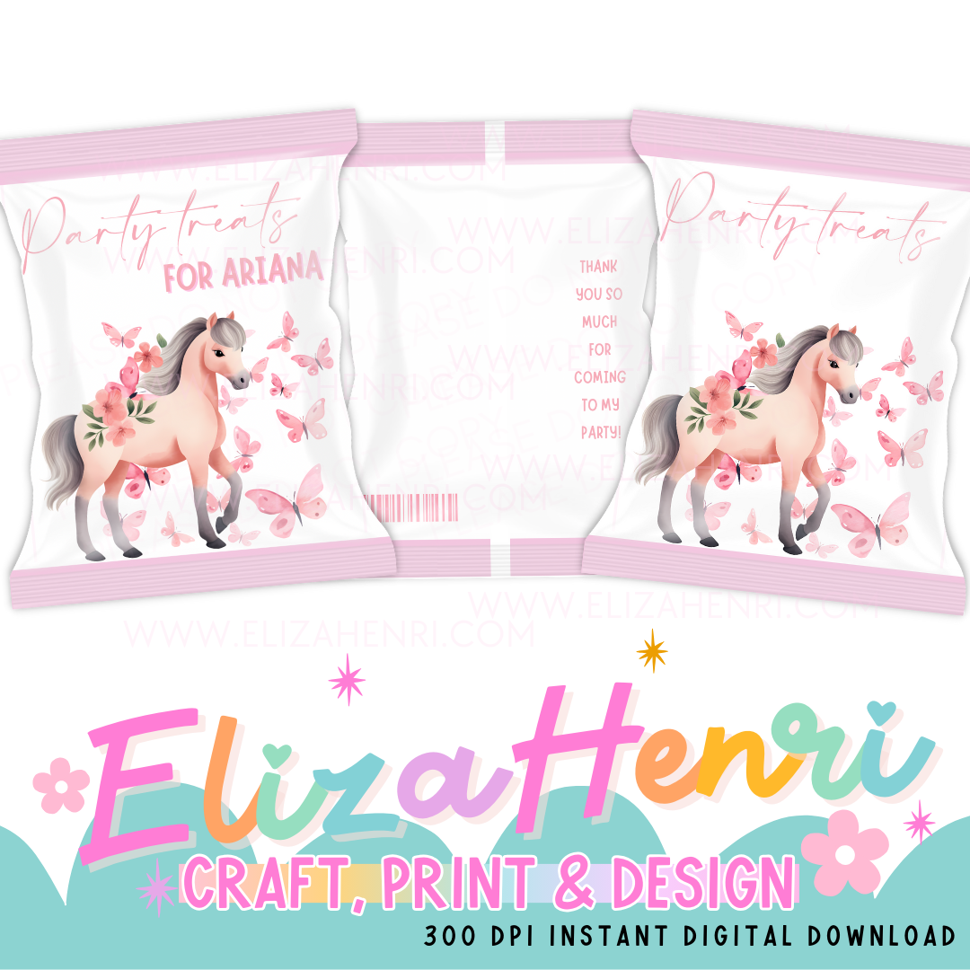Enchanted Pony Party Treat Pack Design Digital Download