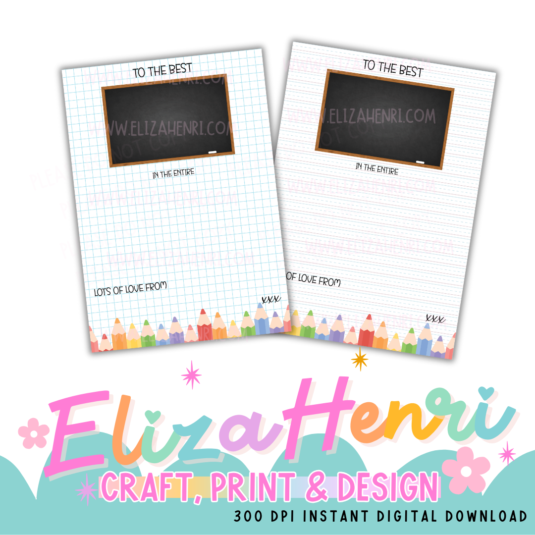 Best Teacher Maths & Handwriting Chocolate In the Entire Galaxy Board Digital Download- 2 Designs