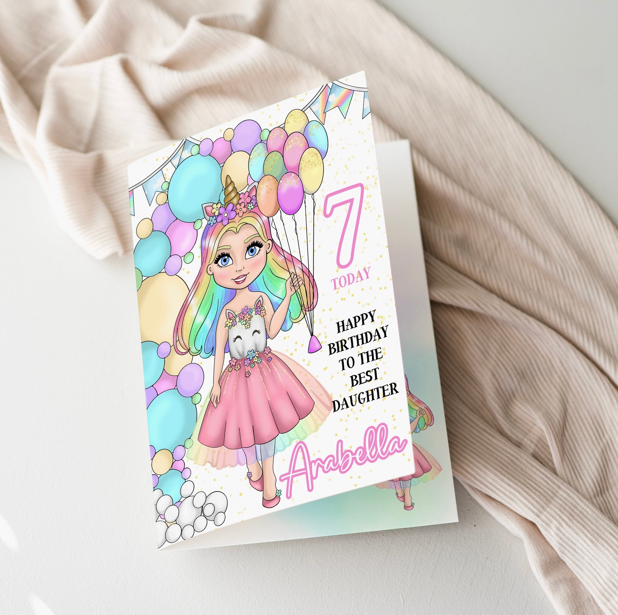 Happy Birthday Unicorn Dolly- Premium Personalised Birthday Cards