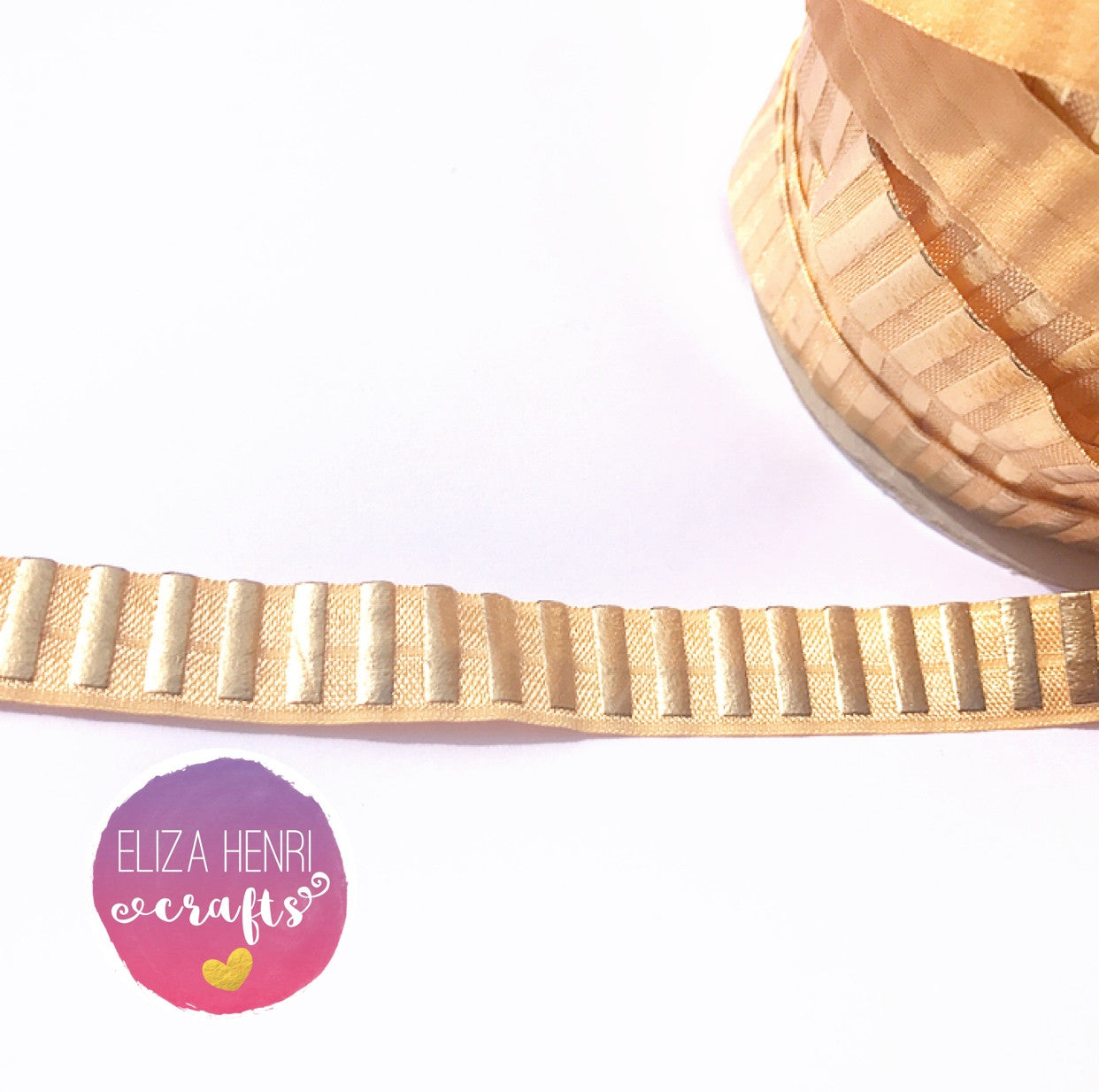 Gold Foil Gold Stripe FOE Headband Elastic - Eliza Henri Craft Supply