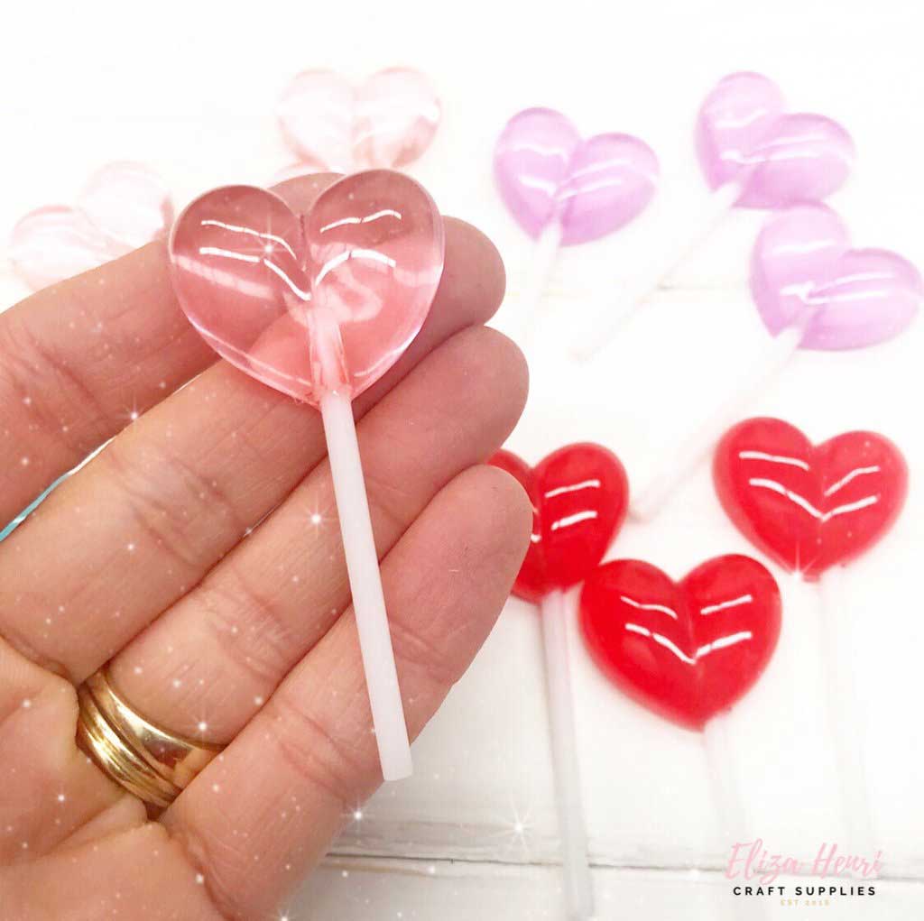 heart lollipop resins