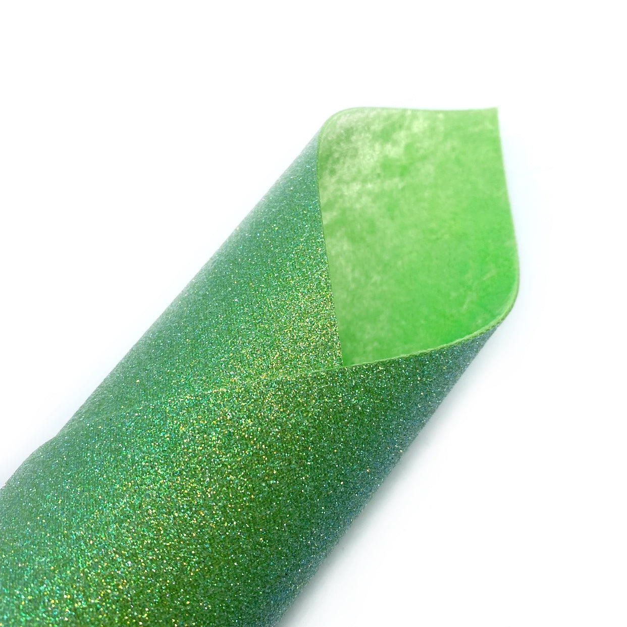 Double Sided Tropical Green Fine Core Glitter Fabric