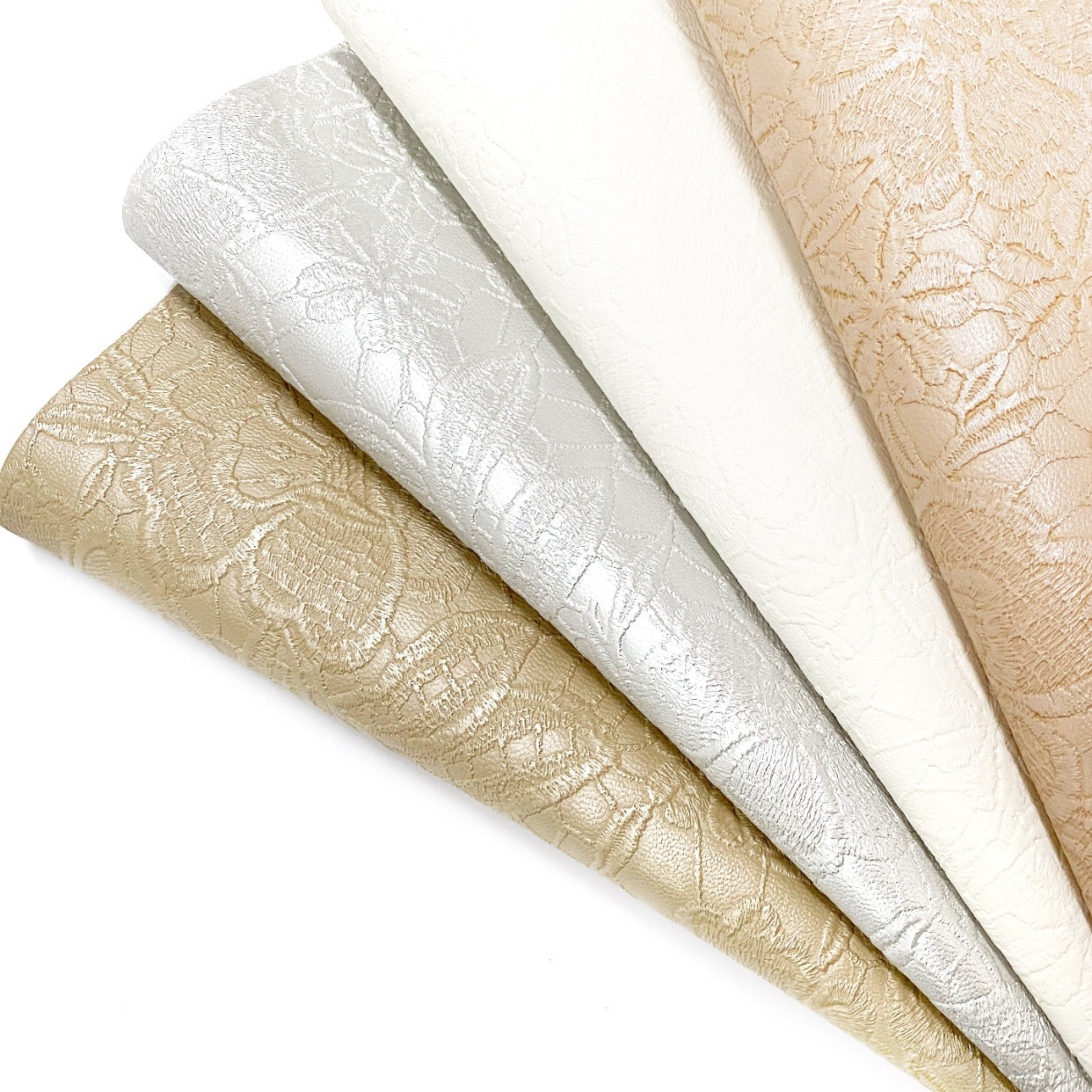 Metallic Embossed Faux Leather Fabric Sheets