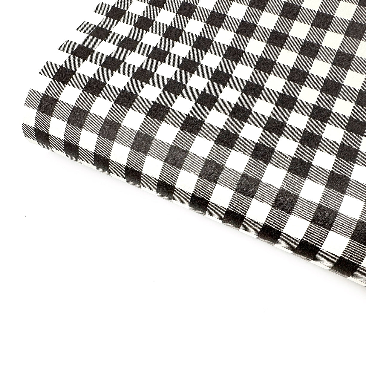 Buffalo Plaid Black/White Premium Faux Leather Fabric Sheets