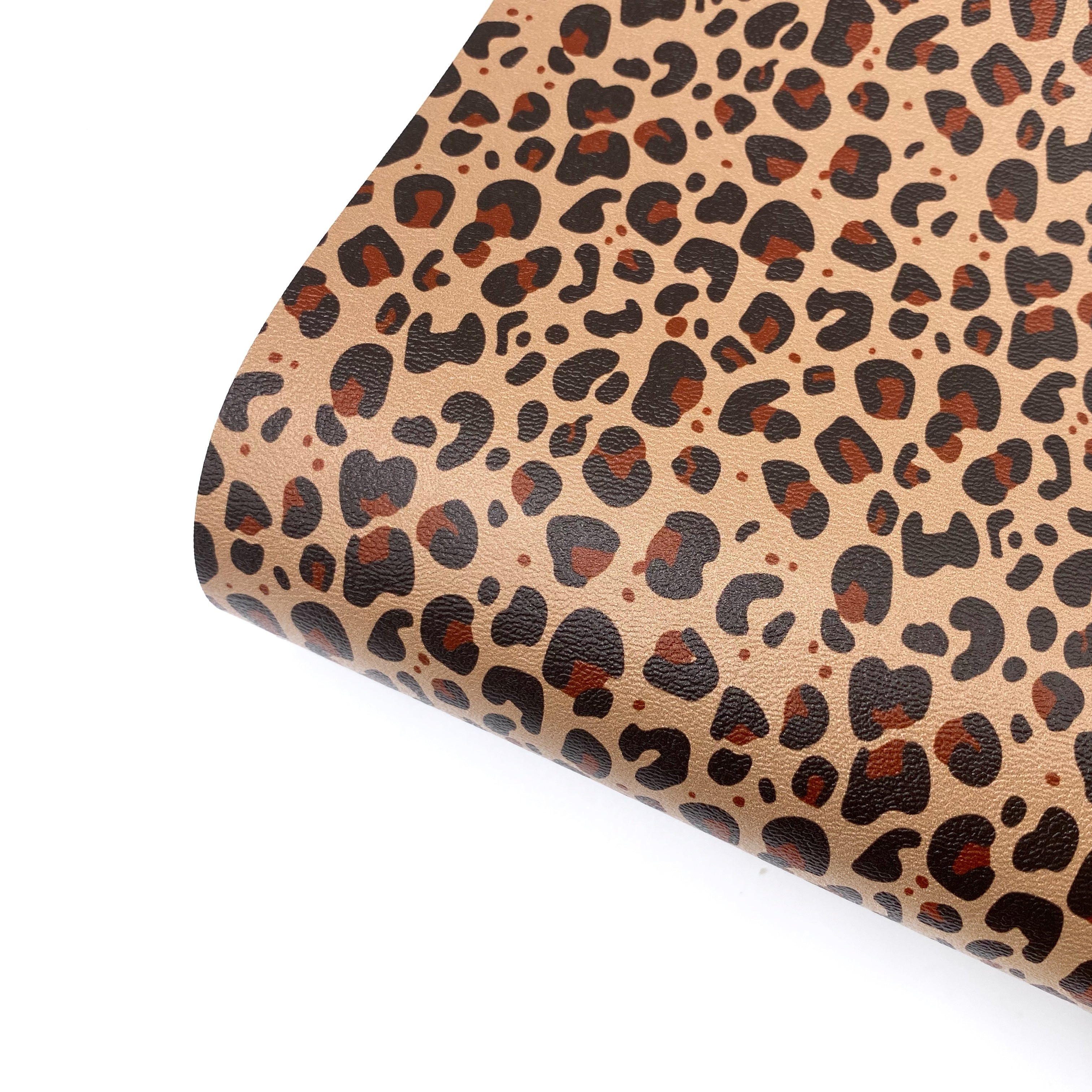 Classic Brown Leopard Print Premium Faux Leather Fabric Sheets