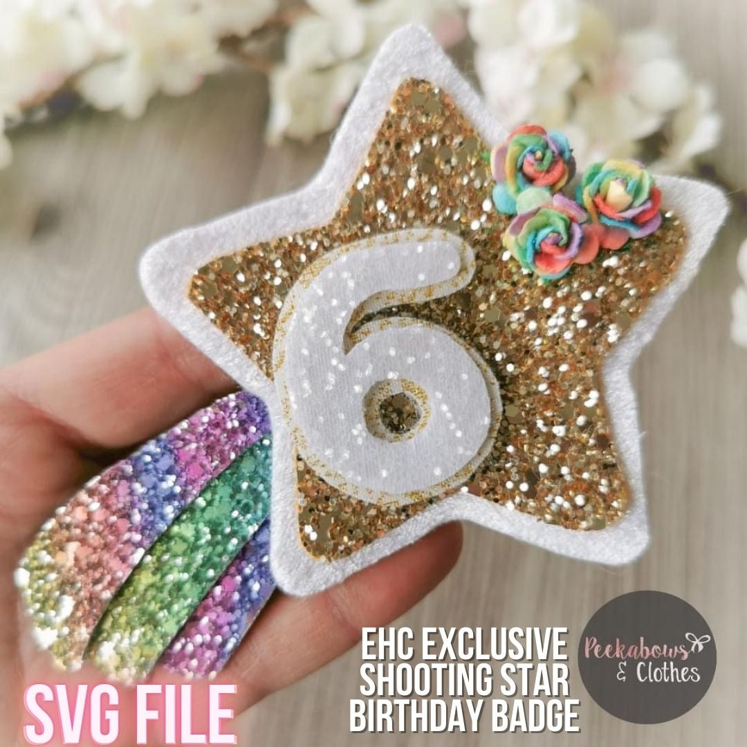 EHC Exclusive Shooting Star Birthday Badge SVG