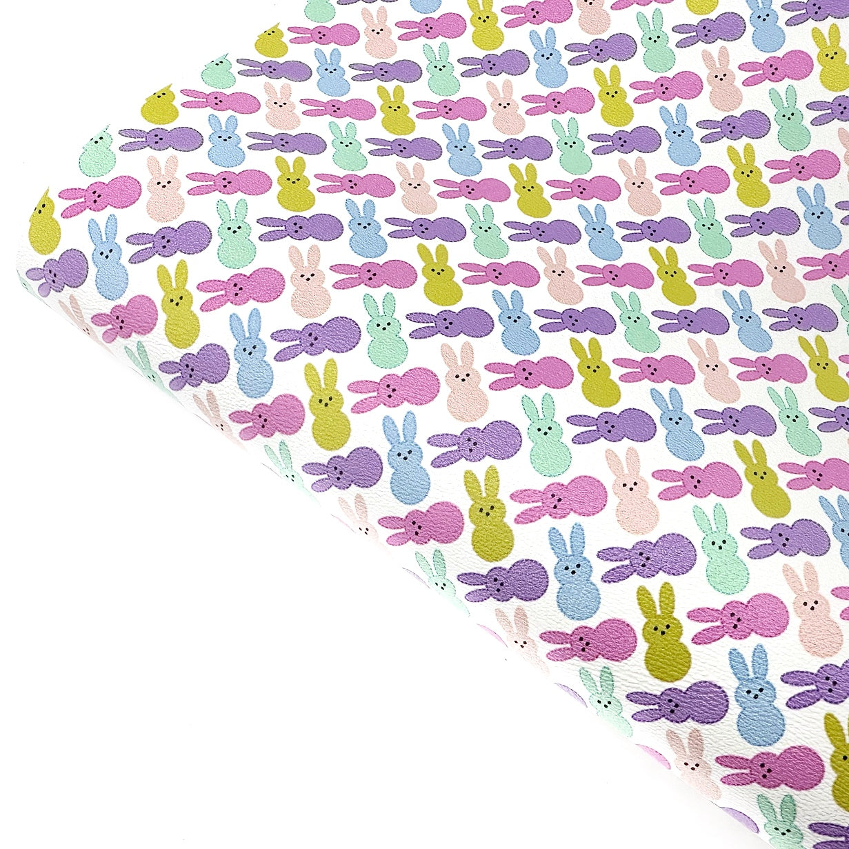 Bunny Mallows Premium Faux Leather Fabric Sheets