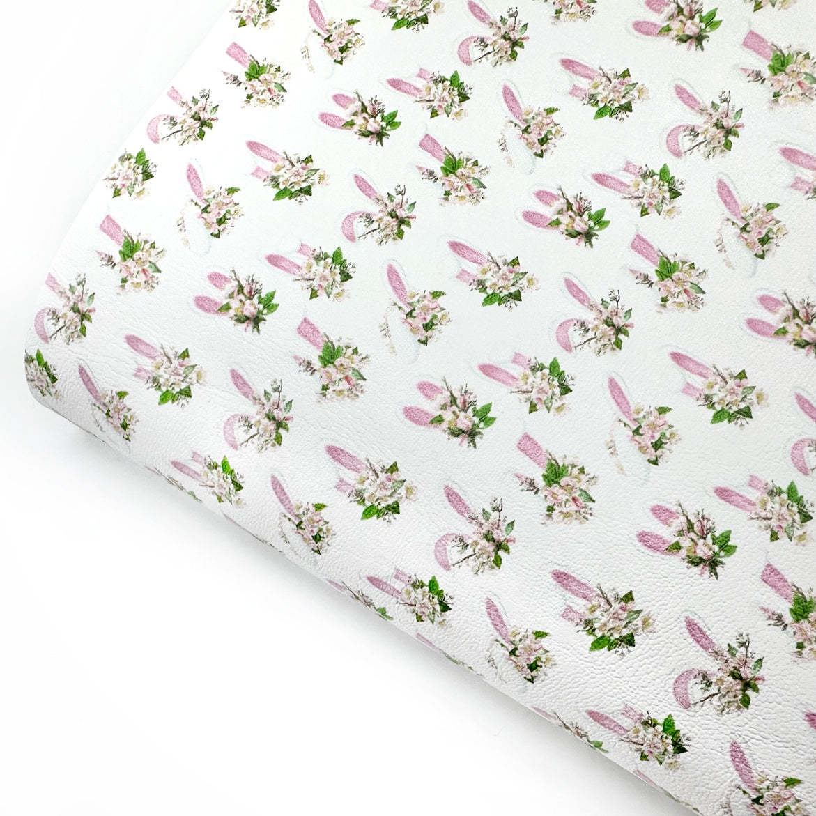 Flower Crown Bunny Ears Premium Faux Leather Fabric Sheets