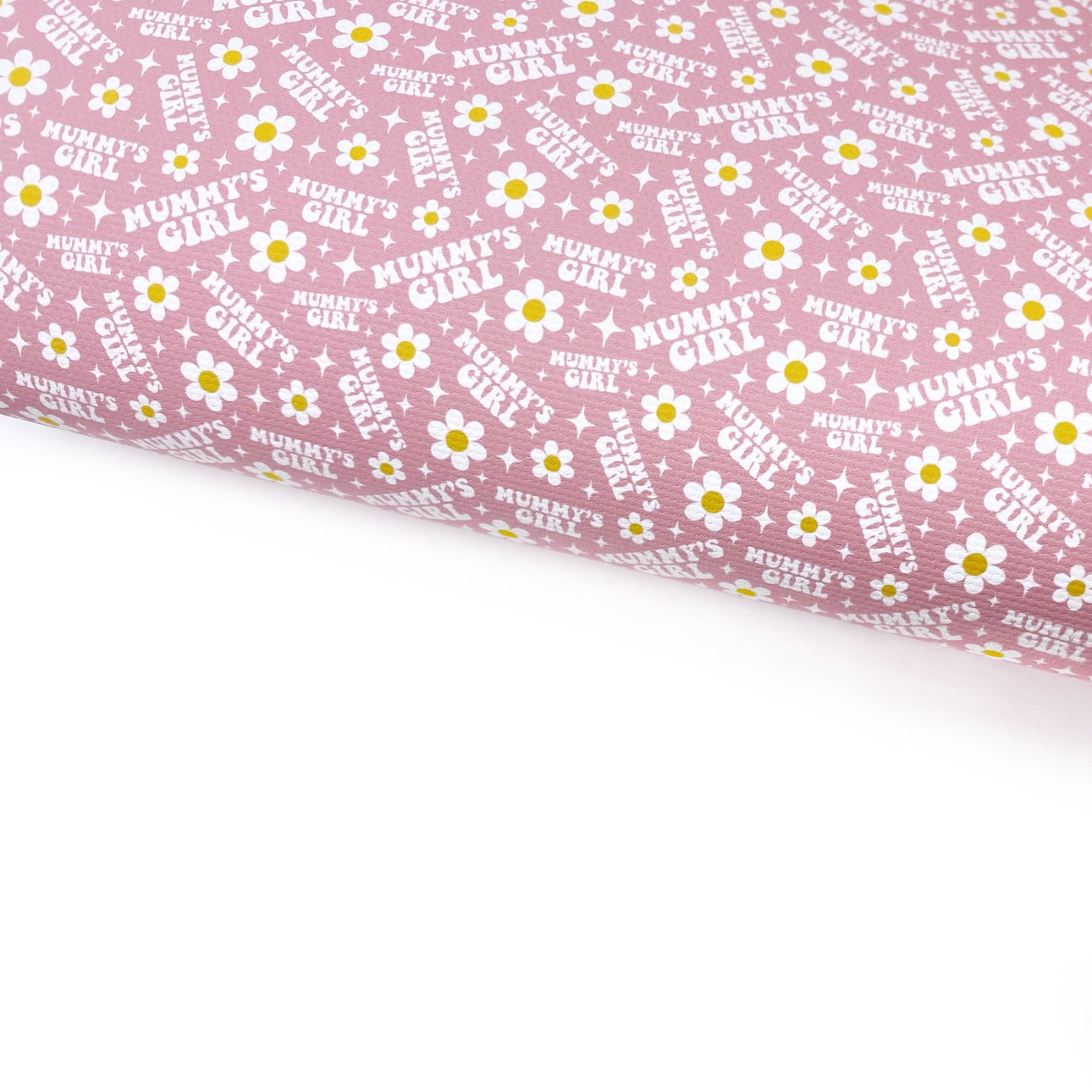 Mummy’s Girl Daisy Pink Lux Premium Canvas Bow Fabrics