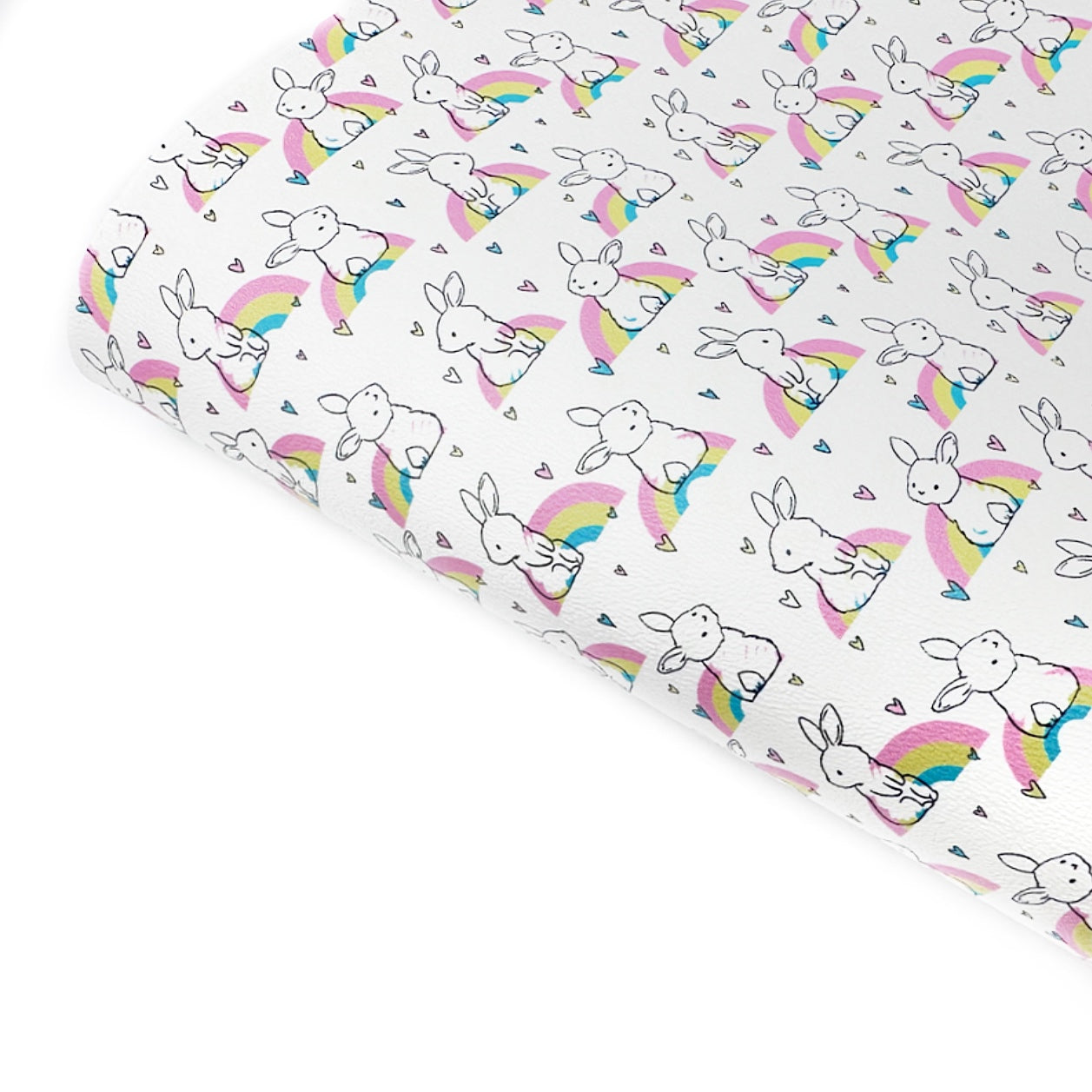 Rainbow Bunny Tails Premium Faux Leather Fabric Sheets