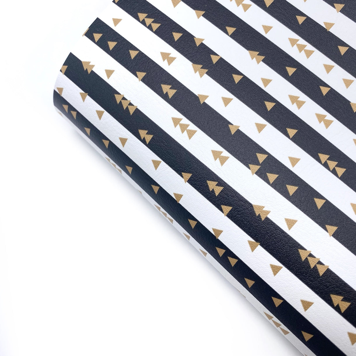 Mono Golden Christmas Tree Stripe Premium Faux Leather Fabric Sheets