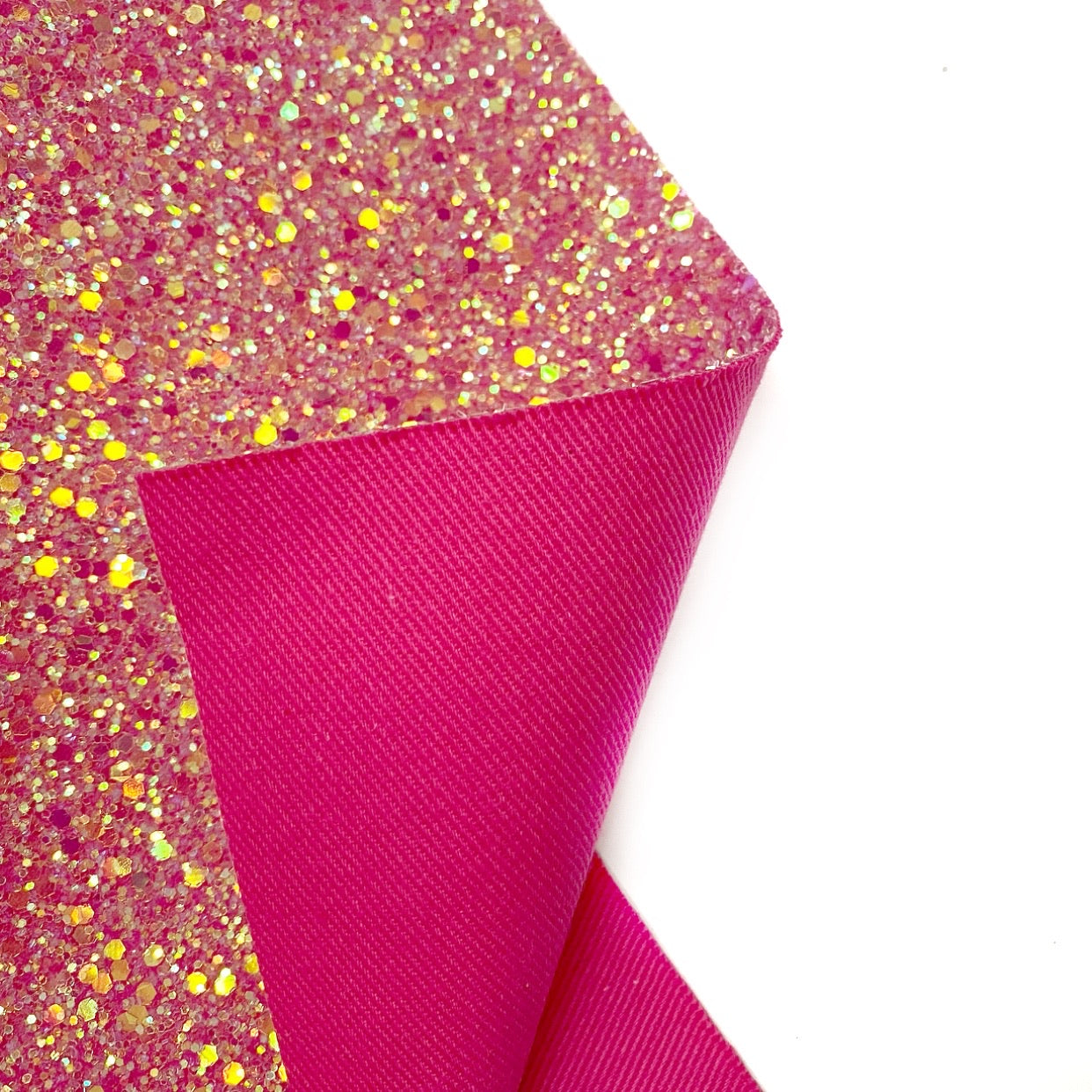 Hot Pink Fairytales Premium Chunky Glitter Fabric