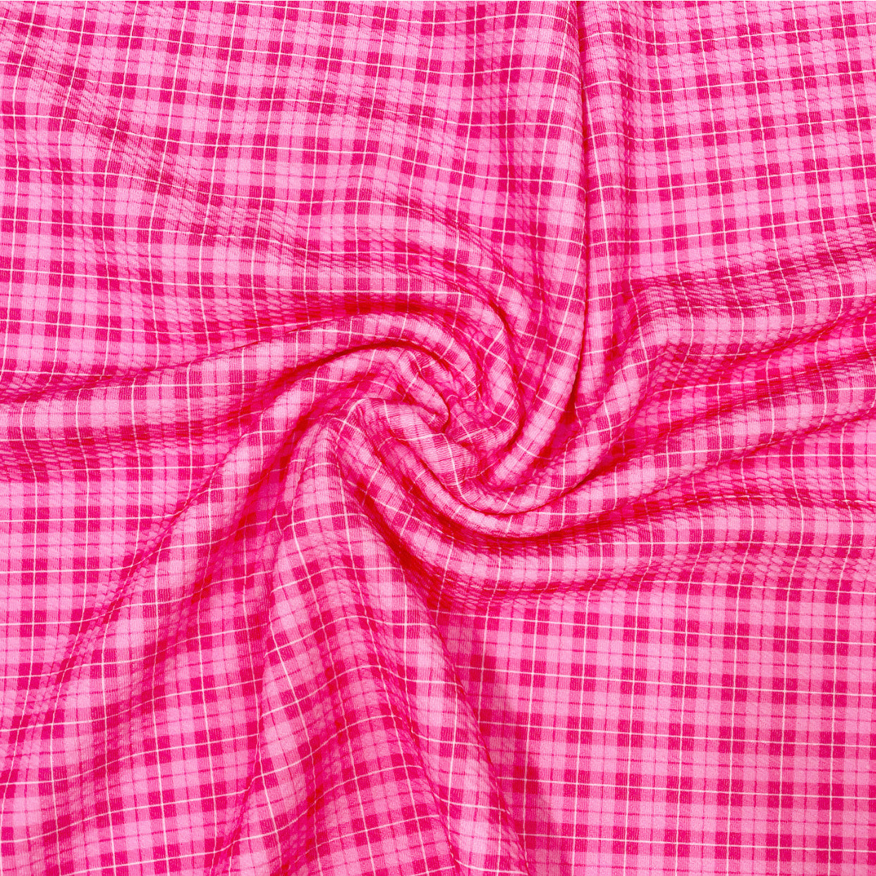 Pink & Fuchsia Tartan Premium Print Bullet Fabric