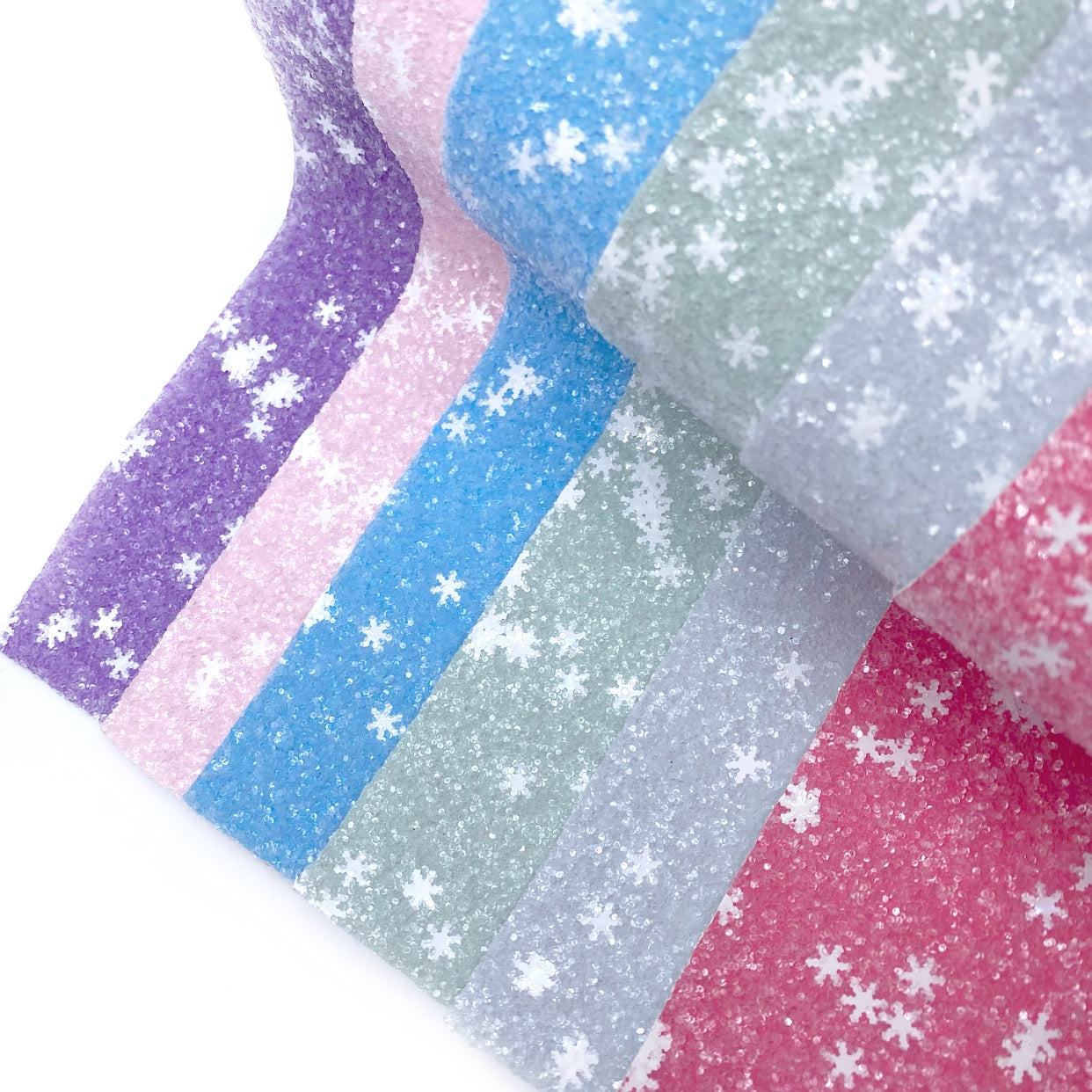 Its Snowing Snowflakes Sequin Chunky Glitter Fabric Sheets