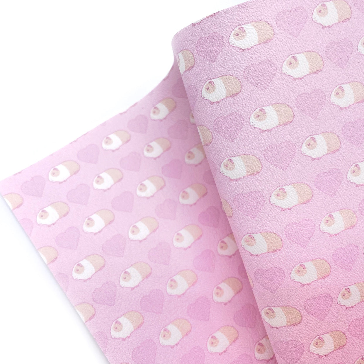 Pink Guinea Pigs Premium Faux Leather Fabric Sheets