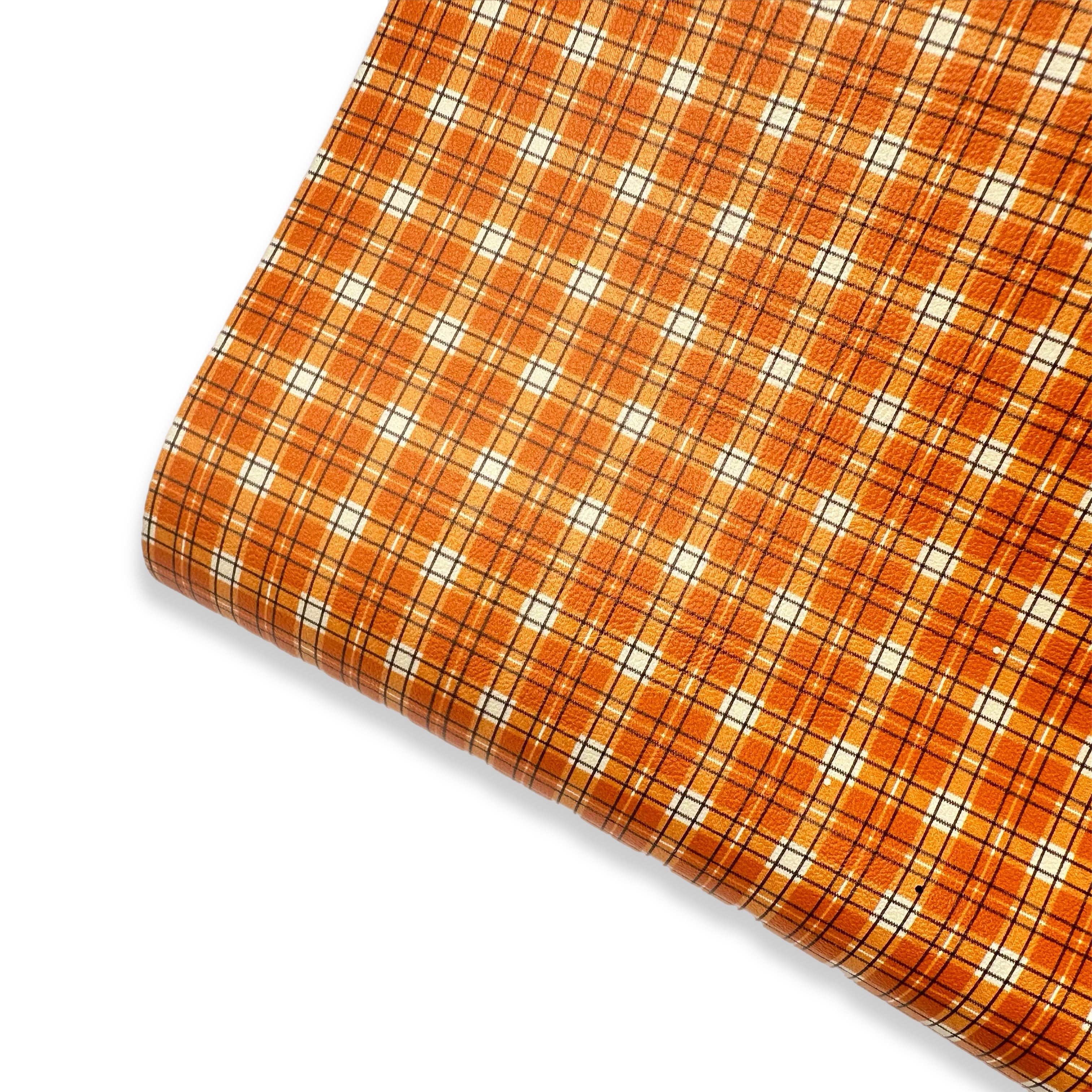 Autumn Tartan Premium Faux Leather Fabric