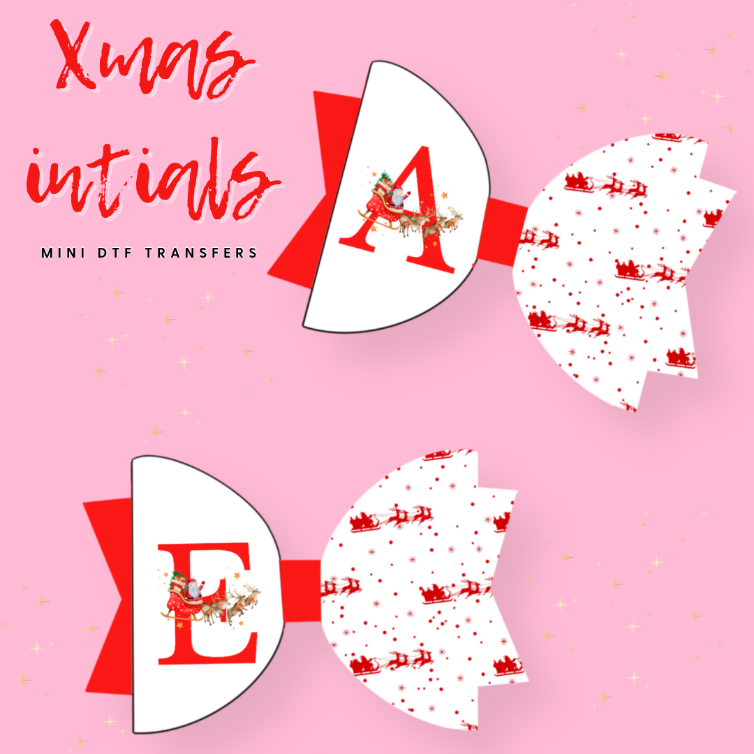Christmas Alphabet Letter Initials DTF Mini Transfers 1''