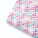 Pastel Stars Premium Faux Leather Fabric