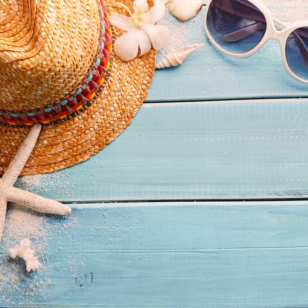 Beach Hats & Glasses Canvas Photography Background