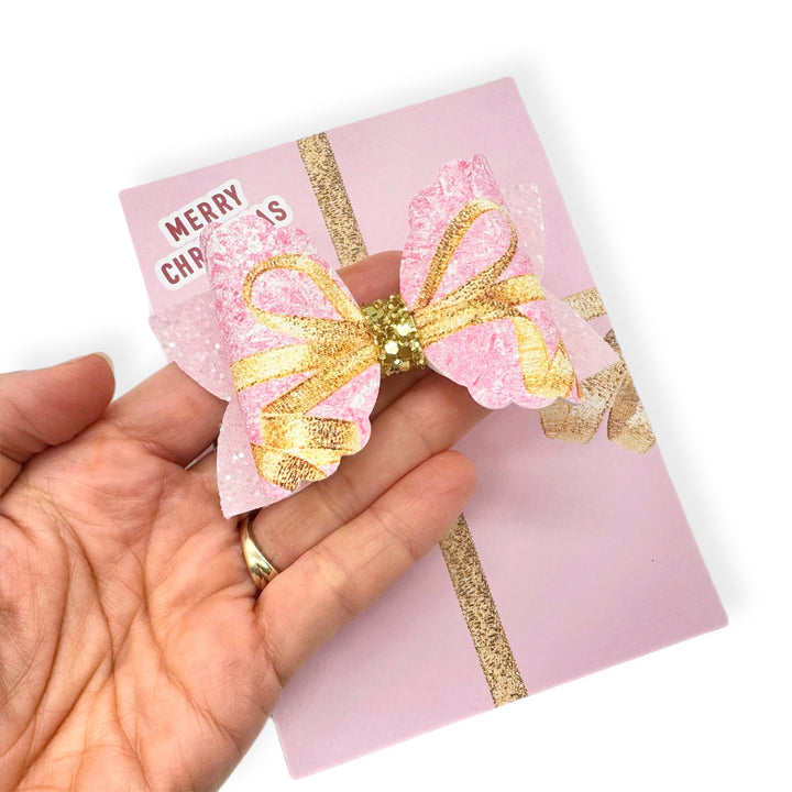 Pink & Gold Ribbon Gift Bow Display Cards- Pack of 4