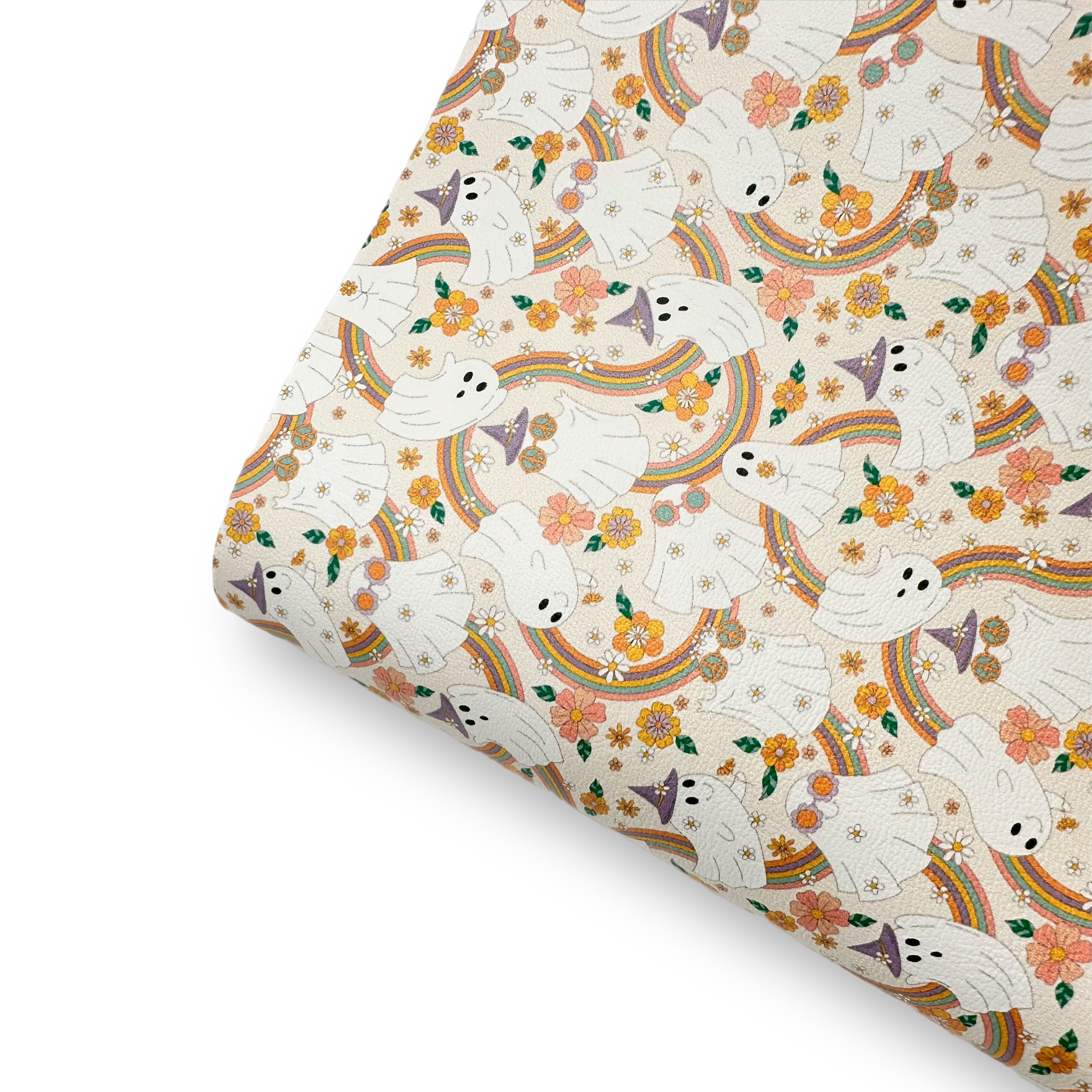 So Retro Ghosties Premium Faux Leather Fabric