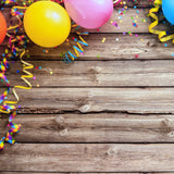 Party Balloons Wooden Effect Canvas Photography Background