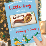 Dino Christmas Blue In the entire Galaxy Chocolate Boards- Premium Card