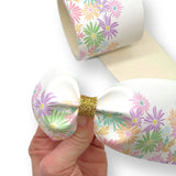 Pastel Florals Faux Leather - Mega Bow Strips