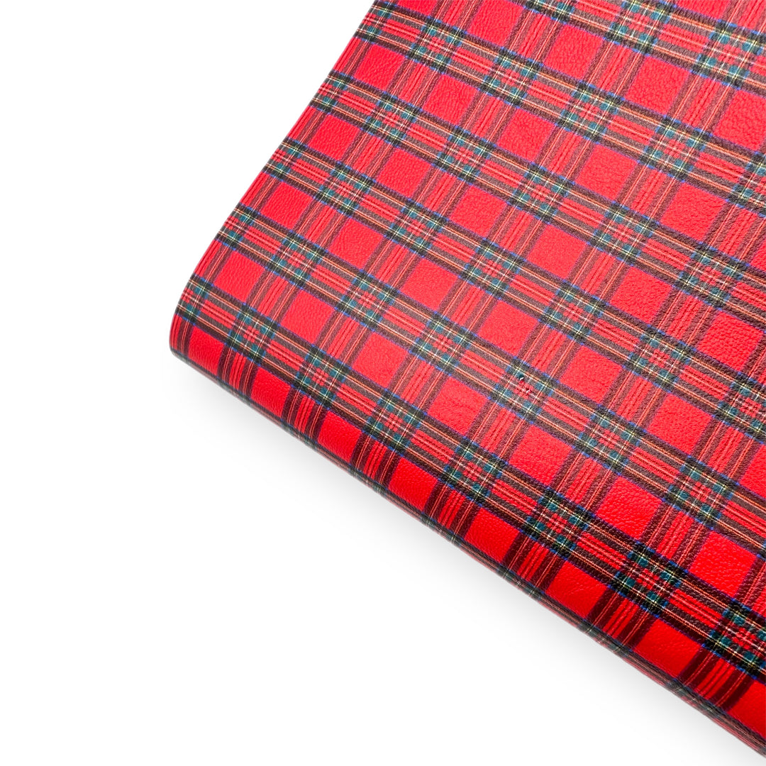 Scottie Dog Tartan Mini Premium Faux Leather Fabric Sheets