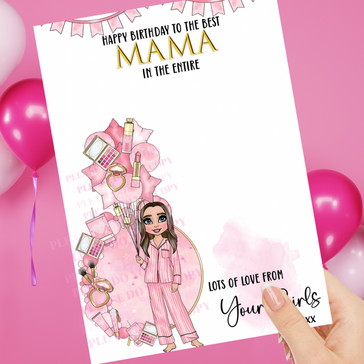 Women's Happy Birthday Make Up Dolly Galaxy Chocolate Boards- Premium Card