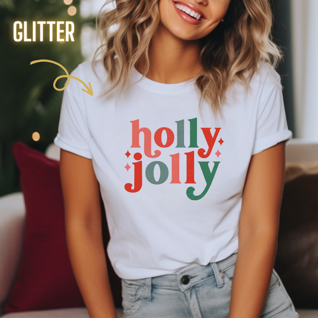 Holly Jolly Full Colour Glitter Transfers