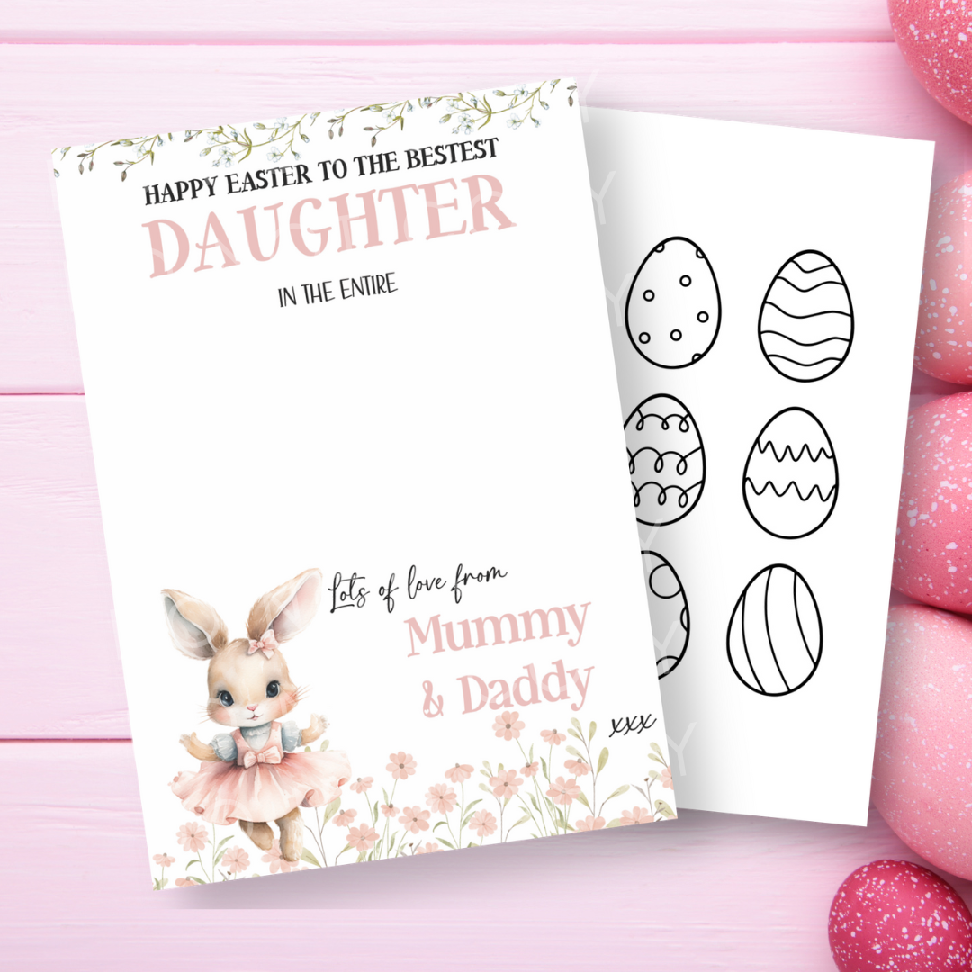 Best in the Galaxy ‘Bunny Girl’ Luxury Double Sided Personalised Easter Canvas
