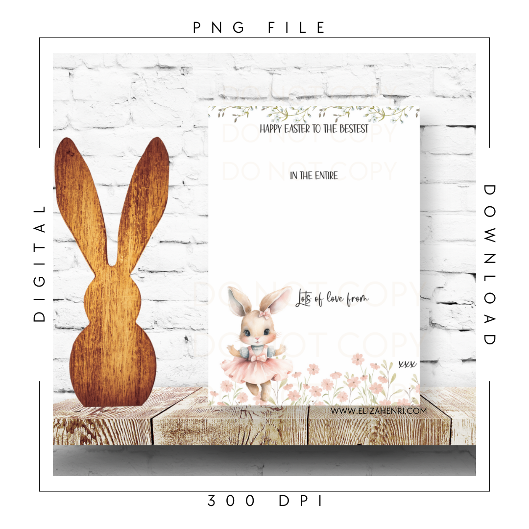 Easter Bunny Girl Pink Galaxy Boards Digital Download